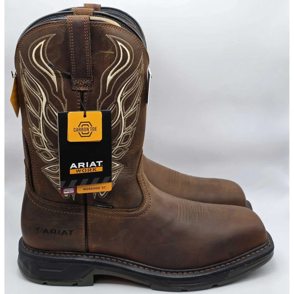 Ariat WorkHog XT Phoenix Carbon Toe Pull On Work Boots Men's 12 EE Brown NWT